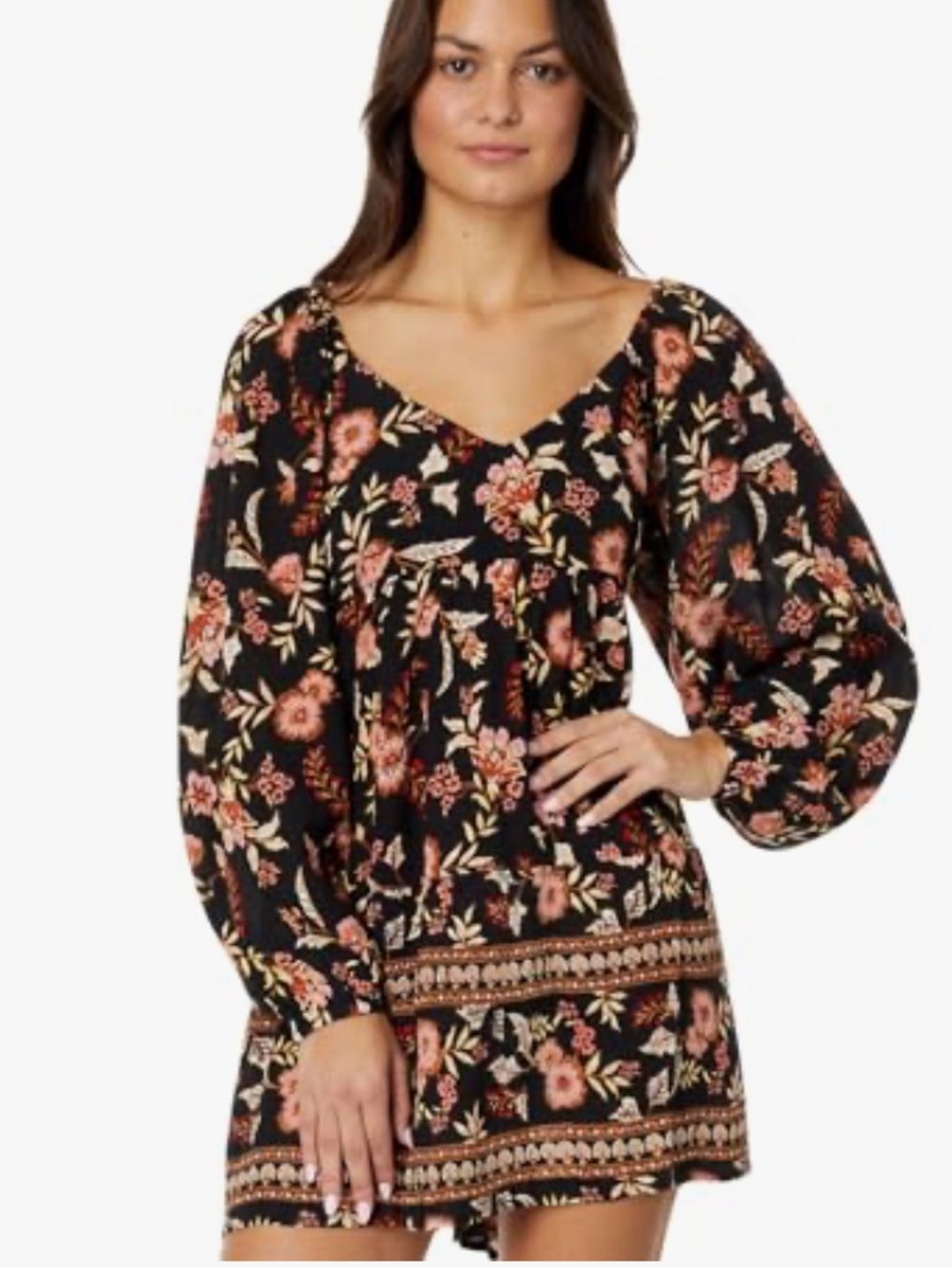 Billabong Lost Days Moon Floral Boho Mini Dress. Size Medium